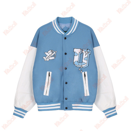 blue hip hop fatshion bomber jackets